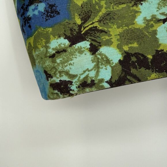 Unbranded Vintage Floral Blue Green Multi Tote Bag Boho 60s 70s Plastic - Picture 7 of 11